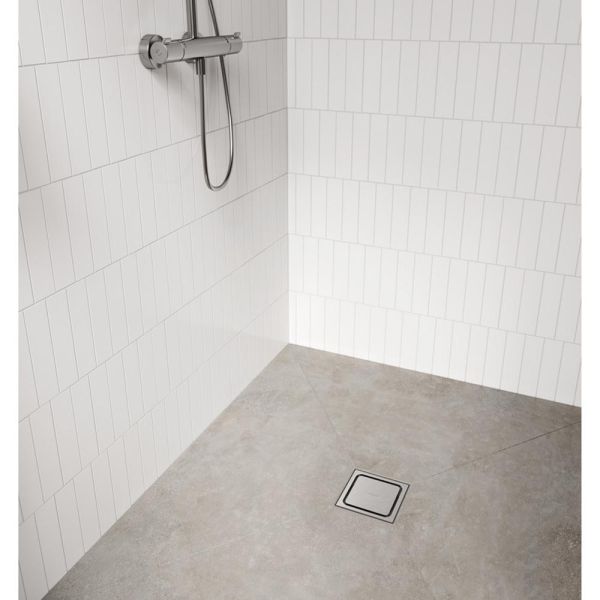 hansgrohe RainDrain Spot Plus Punktablauf 15x15cm, höhenverstellbar, edelstahl gebürstet 56225800
