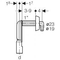 Vorschau: Geberit UP-Siphon für Geräte, mit einem Anschluss