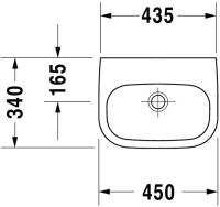 Vorschau: Duravit D-Code Handwaschbecken rechteckig 45x34cm, ohne Hahnloch, ohne Überlauf, weiß 0707450070