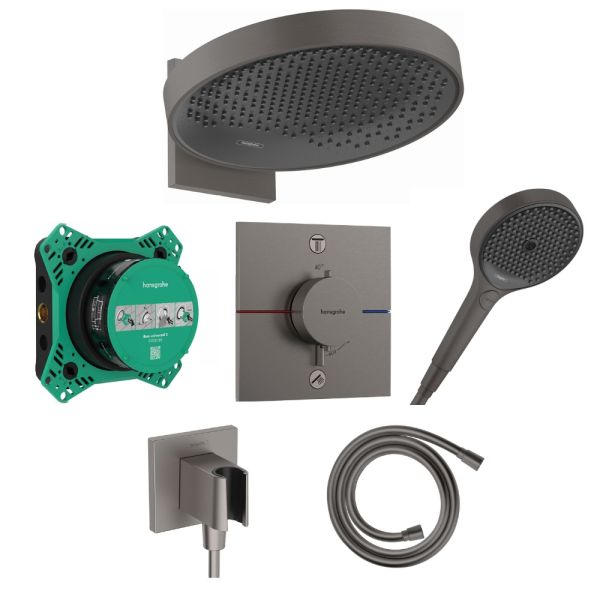 hansgrohe ShowerSelect Comfort E / Rainfinity Duschsystem Unterputz, brushed black chrome