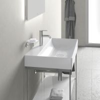 Vorschau: Duravit DuraSquare Waschtisch 80x47cm, ohne Überlauf, mit Wondergliss, mit nicht verschließbarem Ablaufventil, weiß 23538000411