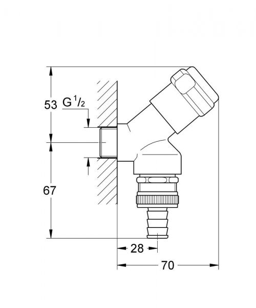 Grohe Eggemann Armaturenkombination DN 15 Schrägsitzausf. Rohrbelüfter, chrom