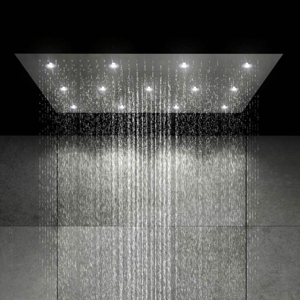 Steinberg Sensual Rain Regenpaneel 122x62cm mit LED-Beleuchtung, edelstahl poliert