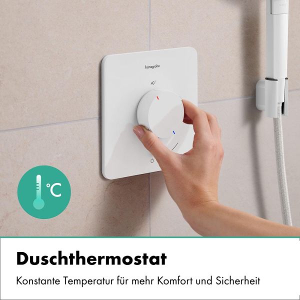 hansgrohe Ecostat Comfort Q Thermostat Unterputz 1 Funktion, weiß matt