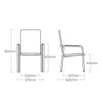 Vorschau: KETTLER DINING DIAMOND Stapelsessel Sunbrella®, weiß matt/ natte linen chalk