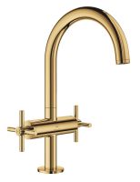 Vorschau: Grohe Atrio 2-Griff-Waschtischmischer L-Size mit Kreuzgriffen, Push-Open, wassersparend, cool sunrise 21144GL0