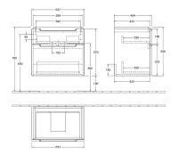 Vorschau: Villeroy&Boch Subway 2.0 Waschtischunterschrank 63,7x59cm, 2 Auszüge, für Waschbecken 7113FA01