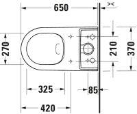 Vorschau: Duravit ME by Starck Stand-WC für Kombination, Tiefspüler, spülrandlos, HygieneGlaze, weiß