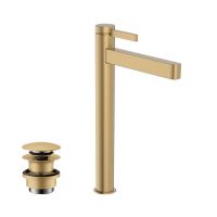 Vorschau: hansgrohe Finoris Waschtischarmatur 260 für Waschschüsseln mit Push-Open Ablaufgarnitur, brushed bronze 76070140