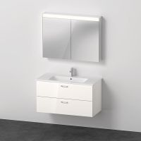 Vorschau: Duravit XBase Badmöbel-Set 103cm mit ME by Starck Waschtisch und Spiegelschrank