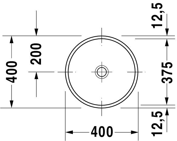 Duravit Architec Unterbauwaschtisch rund Ø37,5cm, ohne Überlauf, ohne Hahnloch, weiß 0319370000