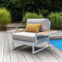 Vorschau: KETTLER OCEAN SKID PLATFORM Mittelteil mit Ablagen, weiß mattlinen chalk