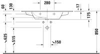 Vorschau: Duravit ME by Starck Waschtisch rechteckig 103x49cm, mit Hahnloch, mit Überlauf, weiß seidenmatt 2336103200