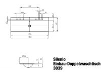 Vorschau: Kaldewei Silenio Einbau-Doppelwaschtisch 120x46x14cm, Perl-Effekt Mod. 3039-D