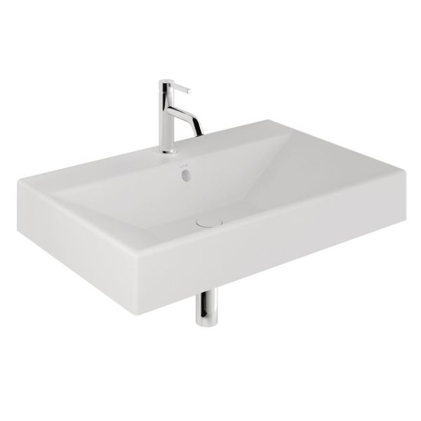 Kludi RESA Waschtisch 81x50cm mit 1 Hahnloch & Überlauf, weiß matt 59WW8153