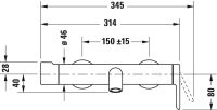 Vorschau: Duravit C.1 Einhebel-Wannenmischer Aufputz, chrom, C15230000010_techn. Zeichnung