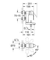 Vorschau: Grohe Eurostyle Cosmopolitan Vertica-Einhand-Wannenbatterie, chrom