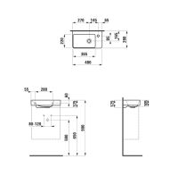 Vorschau: Laufen Pro X Handwaschbecken compact 48x28cm ohne Überlauf