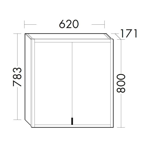 Burgbad rl20 Spiegelschrank 62x80cm mit Lichtrahmen, Aufputz