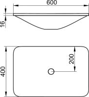 Vorschau: Keuco Edition 400 Keramik-Einbauwaschtisch ohne Hahnloch, weiß, 60x1,6x40cm 31570311600