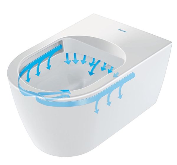 Duravit ME by Starck Wand-WC 48x37cm, rund, rimless, Durafix, weiß/weiß seidenmatt