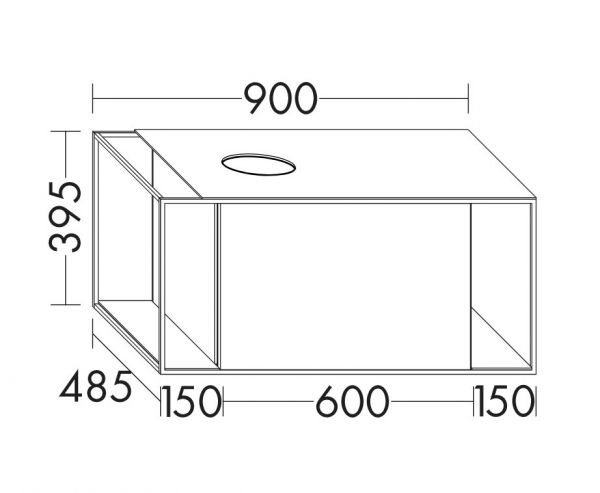 Burgbad Junit Waschtischunterschrank 90cm für Aufsatzwaschtisch, LED-Beleuchtung, 1 Auszug