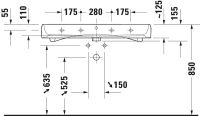 Vorschau: Duravit Qatego Aufsatzwaschtisch 100x47cm mit Hahnloch, geschliffen, weiß