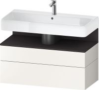 Vorschau: Duravit Qatego Unterschrank 99x47cm in weiß supermatt, mit offenem Fach in graphit QA4395 