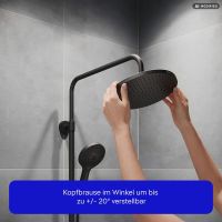 Vorschau: Duravit ShowerSystem Duschsystem mit Thermostat, Ablage, schwarz matt