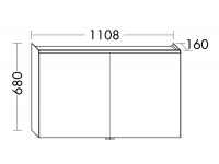 Vorschau: Burgbad Iveo Spiegelschrank mit horizontaler LED-Beleuchtung, 2 Spiegeltüren, 110,8x68cm