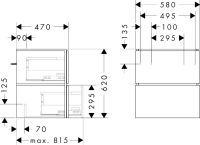 Vorschau: hansgrohe Xilesa E Unterschrank 58x47cm für Waschtisch, 2 Schubkästen mit Push-Open