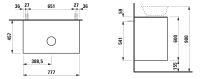 Vorschau: Laufen The New Classic Schubladenelement 78cm, 2 Schubladen, zu Waschtisch-Schale 81285, techn. Zeichnung