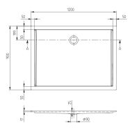 Vorschau: Villeroy&Boch Futurion Flat Quaryl®-Duschwanne, Eckmontage, flächenbündiger Einbau, 120x90cm UDQ1290FFL2V01