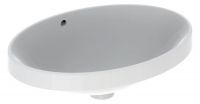 Vorschau: Geberit VariForm Einbauwaschtisch mit Überlauf, Unterseite glasiert, oval, Breite 55cm, weiß