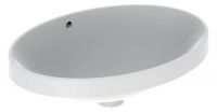 Geberit VariForm Einbauwaschtisch mit Überlauf, Unterseite glasiert, oval, Breite 55cm, weiß