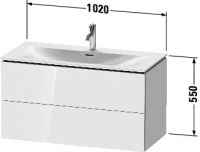 Vorschau: Duravit L-Cube Waschtischunterschrank wandhängend 102x48cm mit 2 Schubladen für Viu 234410, techn. Zeichnung