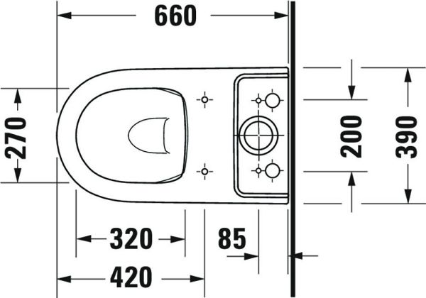 Duravit Qatego Stand-WC Kombination für aufg. Spülkasten, 6 l, spülrandlos, HygieneGlaze, weiß