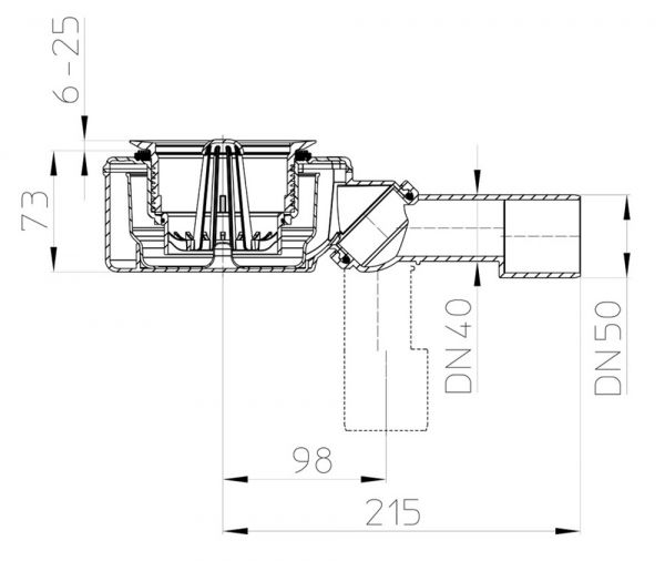 Polypex PLANO-Siphon mit Abdeckplatte, chrom