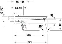 Vorschau: Duravit Wave Einhebel-Waschtischarmatur Unterputz für Wandmontage, chrom WA1070004010