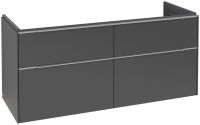 Vorschau: Villeroy&Boch Subway 3.0 Waschtischunterschrank 128cm für Doppelwaschtisch mit 4 Auszügen graphite aluminium glänzend C568L0VR