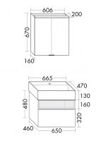 Vorschau: Burgbad Yumo Badmöbel-Set 66cm, Spiegelschrank, Waschtisch mit Unterschrank inkl. LED-Beleuchtung