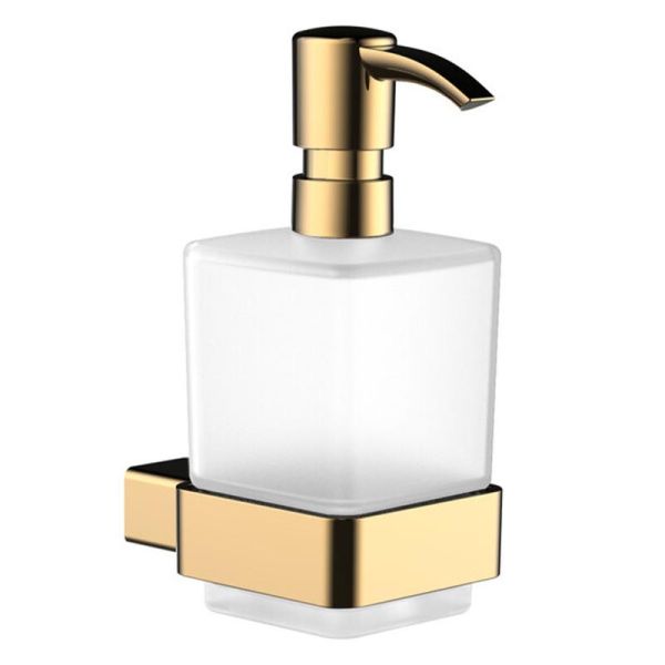 emco loft Seifenspender Wandmodell, Kristallglas satiniert, gold poliert 052100701 