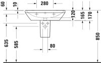 Vorschau: Duravit D-Neo Waschtisch rechteckig 65x44cm, mit Hahnloch und Überlauf, mit WonderGliss, weiß