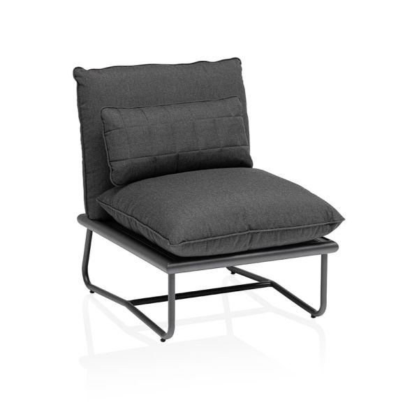 KETTLER GENTLE LOUNGE Outdoor Sofa 6-Sitzer mit Tisch, anthrazit matt/sooty