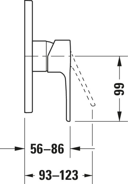 Duravit B.1 Einhebel-Brausemischer Unterputz, chrom