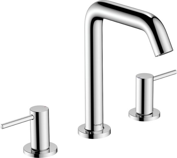 Hansgrohe Tecturis S 3-Loch Waschtischarmatur 150 mit Push-Open Ablaufgarnitur, chrom, 73330000