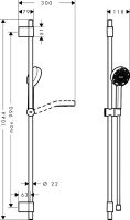 Vorschau: hansgrohe Activera Select S Duschset 95 2jet EcoSmart mit Duschstange Varia 105cm, chrom