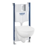 Grohe Solido Compact 5-in1 WC-Set mit Even Drückerplatte, Soft-Close-WC-Sitz, chrom 112954SH00
