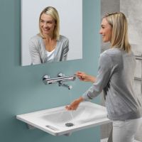 Vorschau: WimTec ECOSAN W4 - HyPlus 6 V Batteriebetrieb Wandmontage-Waschtischarmatur, chrom