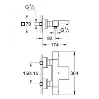 Vorschau: Grohe Grohtherm Cube Thermostat-Wannenbatterie, chrom